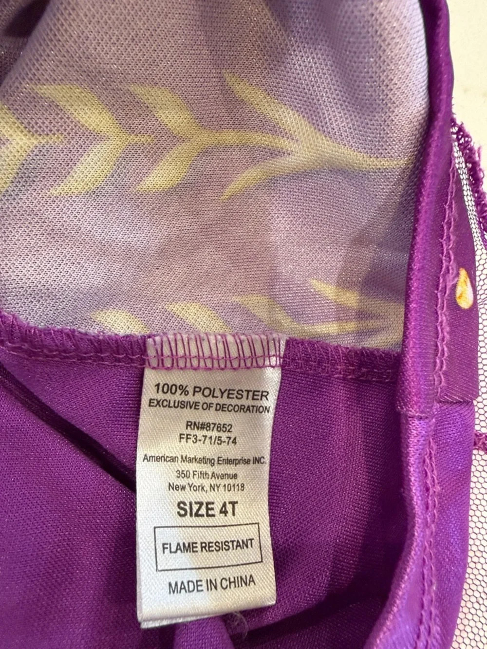 Disney Purple and Gold Anna Inspired Girls' Costume Dress - Picture 4 of 6